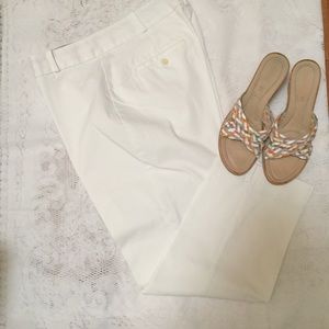 Talbots White CURVY Fit Ankle/Crop Pants Sz 8/10